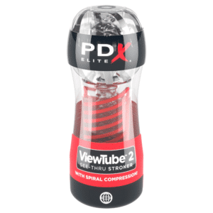 PDX Elite View tube 2 Stroker SPIRAL COMPRESSION Transparent Sleeve Male Masturbator