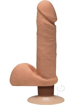 Realistic Vibrating Dildo With Suction Cup Caramel 7-inch