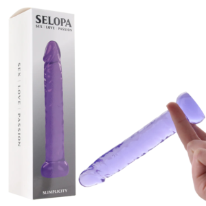 Life-like Jelly Non-vibrating Dildo for Beginners in Purple