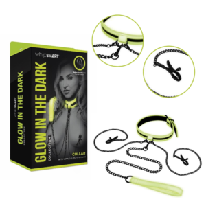 Bondage Gear Adjustable Sex Collar with Nipple Clips