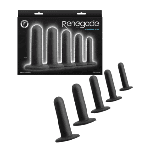 Renegade Dilator Anal Kit (5pc) Black Flexible Silicone Training Adult Sex Toy