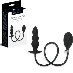 Anal Beaded Toy Expandable Inflatable Butt Plug - Black