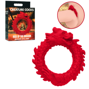 Silicone Fantasy Non-Vibrating Penis Ring Red