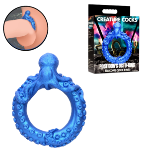 Stretchy Silicone Fantasy Non-Vibrating Penis Ring Blue