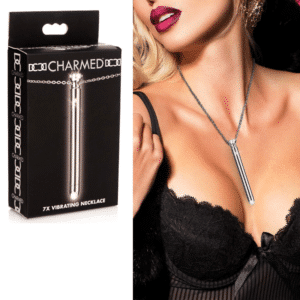 Vibrating Necklace Rechargeable Bullet Vibrator - Silver