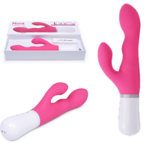 Bluetooth App Controlled Rotating Head Silicone Rabbit Vibrator