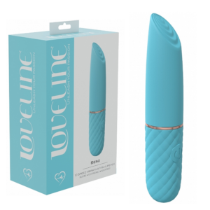 Beso Vibrating Mini Lipstick Blue Multi-Speed Waterproof Clitoral Silicone Vibrator