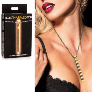 Vibrating Necklace Rechargeable Bullet Vibrator - Gold