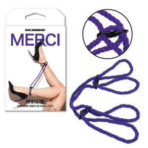 Merci Restrain Adjustable Bondage Hand & Ankle Cuffs With Hardware Swivel Rope Sex Toy