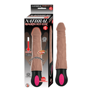 Natural Realskin Hot Cock 1 Dildo Rechargeable Realistic Vibrator Brown 7 Inch