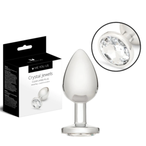 Crystal Glittering Jeweled Butt Plug Clear - Large