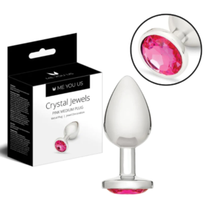 Crystal Glittering Jeweled Butt Plug Pink – Medium