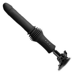 Renegade Super Stroker Black Warming Thrusting Silicone Vibrator With Remote Control