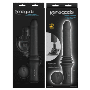Renegade Super Stroker Black Warming Thrusting Silicone Vibrator With Remote Control