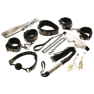 The Traveler Play Kit Gold/black Bondage Gear BDSM Sex Restraints Kit Adult Toy