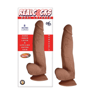 8 Inch Brown Realcocks Dual Density Realistic Dildo With Suction Cup Adult Sex Toy