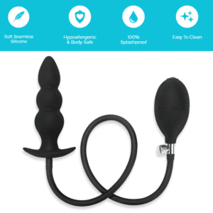 ME YOU US Silicone Anal Beaded Toy Expandable Inflatable Butt Plug - Black