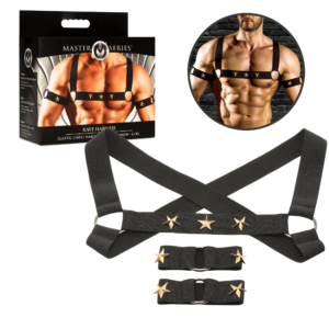 Male Chest Harness With Arm Bands - L/XL