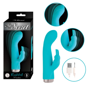 10 Powerful Vibrations Silicone Rabbit Vibrator Aqua