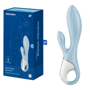 Inflatable Shaft 12 Functions Dual Stimulation Rabbit Vibrator - Blue