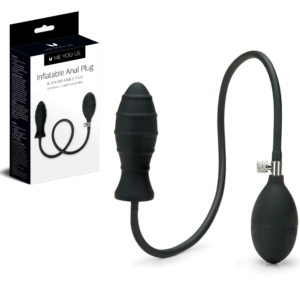 Silicone Expandable Inflatable Anal Plug - Black