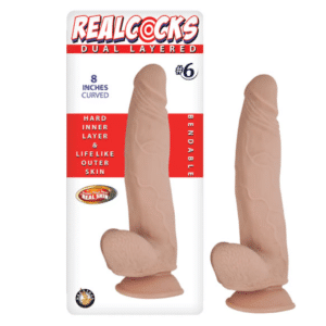 8 Inches Realcocks Dual Layered Bendable Dildo Harness Compatible Adult Sex Toy