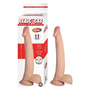 RealCock 11-inch Dual-density Dong Realistic Bendable Big Dildo Suction Cup Sex Toy