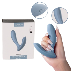 Dual Stimulation App Controlled Vibrator - Dusty Blue