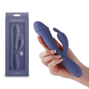 Obsessions Scarlett Navy Warming Vibrating Rabbit Rechargeable Vibrator Sex Toy