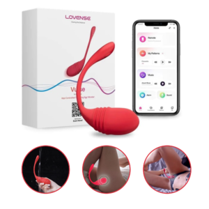 Vibrating and Thrusting Egg G-spot Vibrator Red