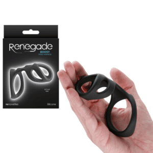 Renegade Boost Black Flexible Silicone Non-Vibrating Penis Ring Adult Sex Toy