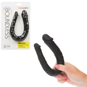 Boundless™ AC/DC Silicone Waterproof Dong Realistic Double-Ended Dildos - Black