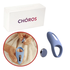 Rechargeable Vibrating Penis Ring with Remote Control Blue