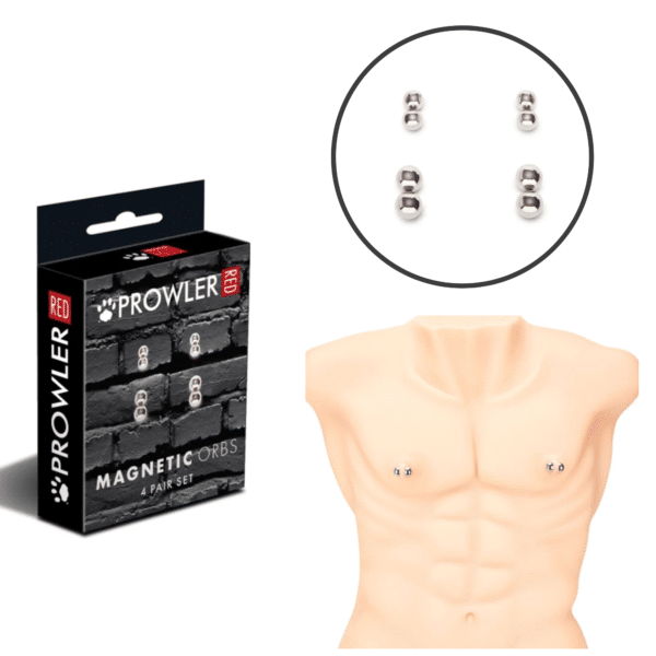 Prowler Red Magnetic Orbs 4pc Discreet Lightweight Nipple Clamps Fetish Sex Toy