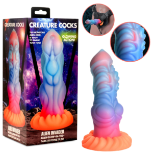 Glow-In-The-Dark Harness Compatible Silicone Fantasy Dildo