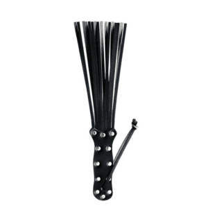 Rouge Garments Bondage Gear 16 Inches Spanker And Sex Tickler Leather Spiral Flogger Black