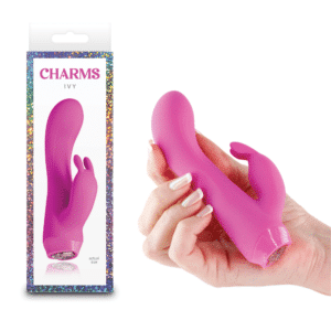 Mini Discreet Rabbit Vibrator with LED Hearts Magenta