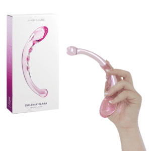 Temperature Play Double-Ended Glass Dildo - Pink