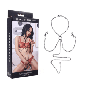 Adjustable Sex Collar And Nipple To Clit Clamps Set