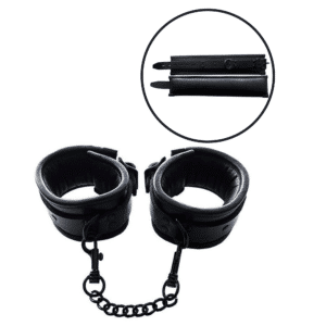 Leather Ankle Cuffs Sex Restraints - Black Key Features: