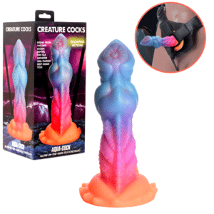 Glow-In-The-Dark Harness Compatible Silicone Fantasy Dildo