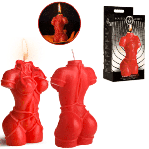 Woman's Torso Synthetic Wax Drip Candle - Red