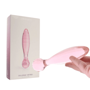 G-spot and P-spot Stimulation Double-Ended Glass Dildo Pink