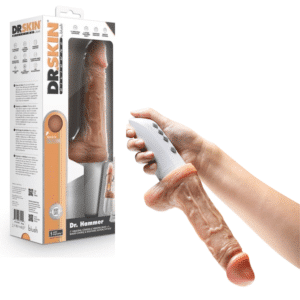 Remote Control 7-Inch Thrusting Dildo with Handle - Beige