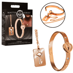 Locking Bracelet With 19-inch Chain Key Necklace Rose Gold