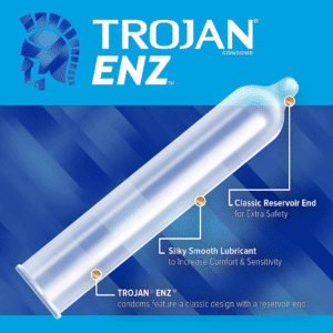 Trojan Enz Lubricated Silky-Smooth Lubricant Condom Premium Latex - 3 Pack