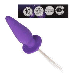 Southern Lights Vibrating Lights Up Anal Probe Butt Plug With Tails For Beginners Purple
