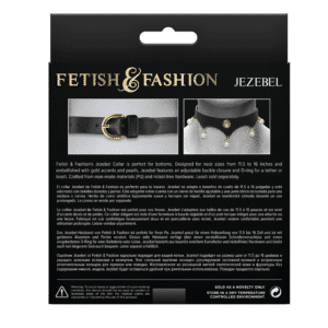 Fetish Fashion Bondage Gear Jezebel Sex Collar with Gold Accents and Pearls