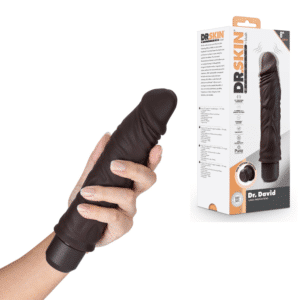 Dr. Skin Silicone Dr. David 8 Inch Waterproof Realistic Thick Vibrating Dildo – Brown