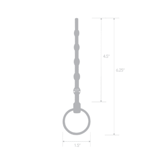 Blue Line 4.5-inch Length Stainless Steel Beaded Male Penis Plug Urethral Sound